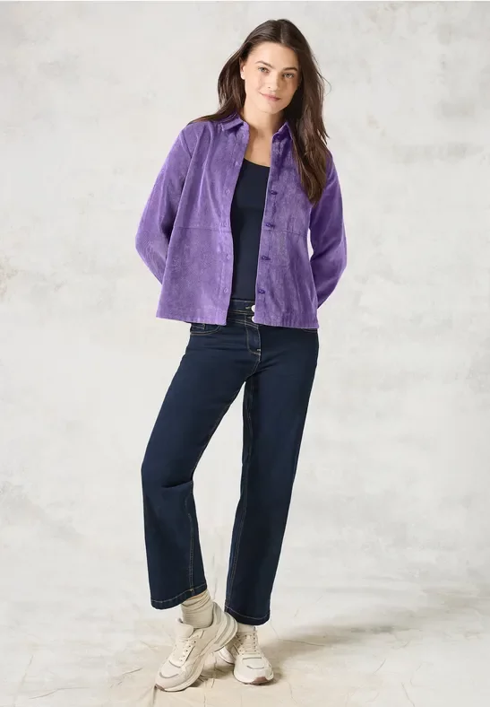Cecil Damen Cordbluse in Lila, Gr: XXL
