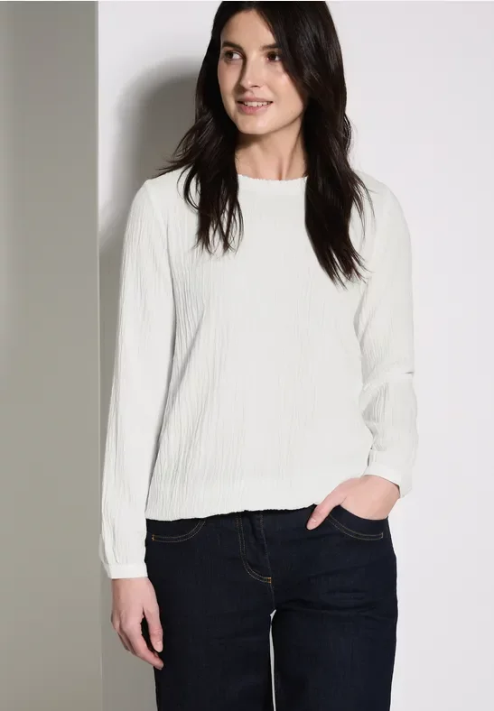 Thumbnail - Cecil Damen Bluse mit Smock-Detail in Weiß, Gr: XXL