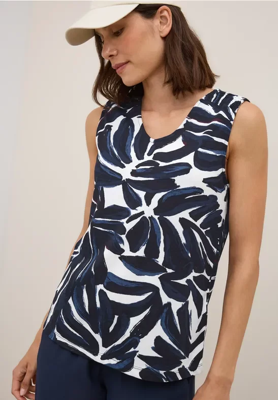 Thumbnail - Cecil Damen Top mit Smok Details in Blau, Gr: XS