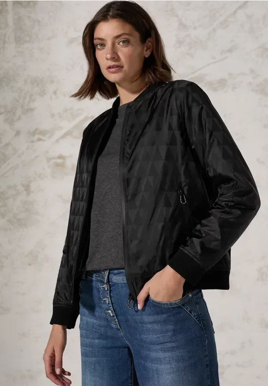 Cecil Damen Jaquard Blouson in Schwarz, Gr: XL