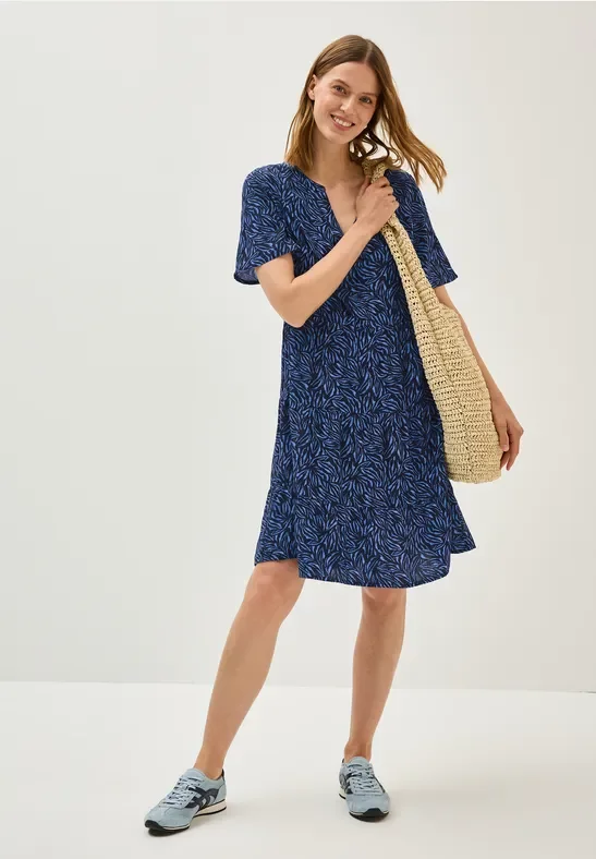 Thumbnail - Cecil Damen Kleid mit Volants in Blau, Gr: XL