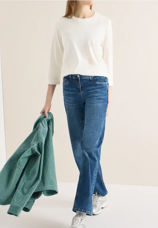 Cecil Damen Shirt mit Tapedetail in Weiß, Gr: XL