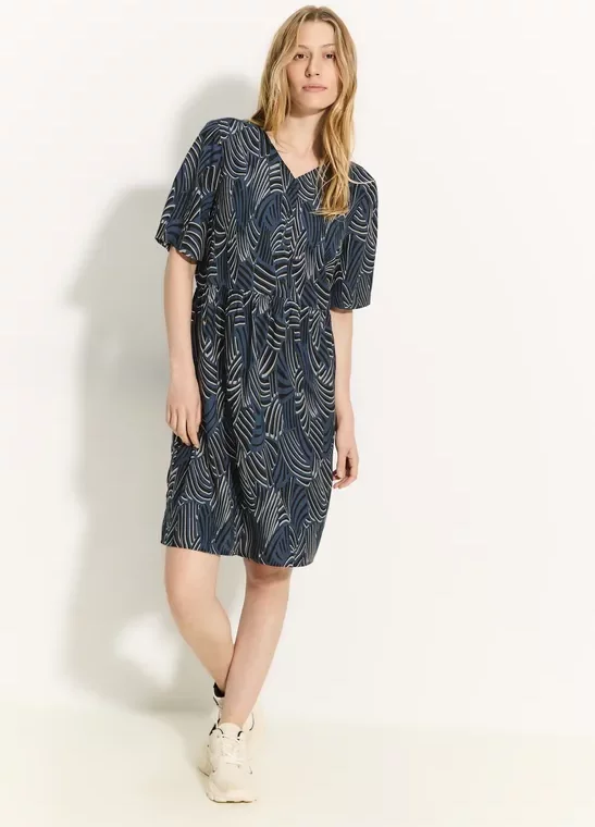 Cecil Damen Sommerkleid mit Print in Blau, Gr: XXL