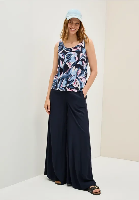 Thumbnail - Cecil Damen Top mit Smok-Details in Blau, Gr: S