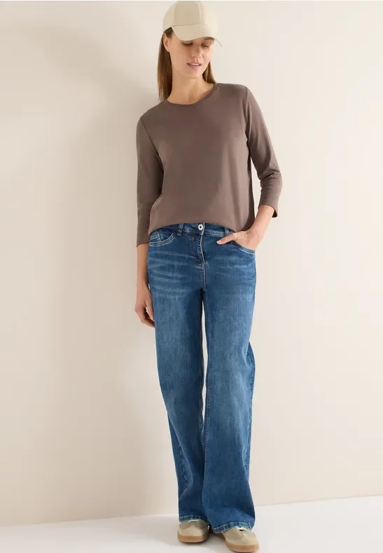 Cecil Damen Basic T-Shirt in Beige, Gr: L