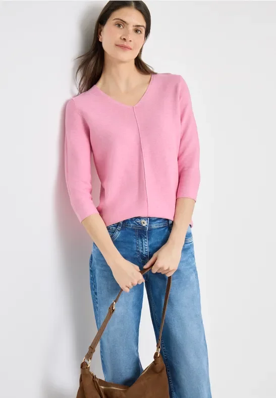 Cecil Damen Strukturpullover in Rosa, Gr: L