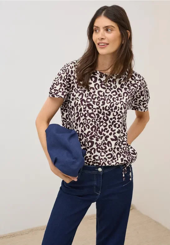 Thumbnail - Cecil Damen Leo Shirt mit Raffung in Rot, Gr: M