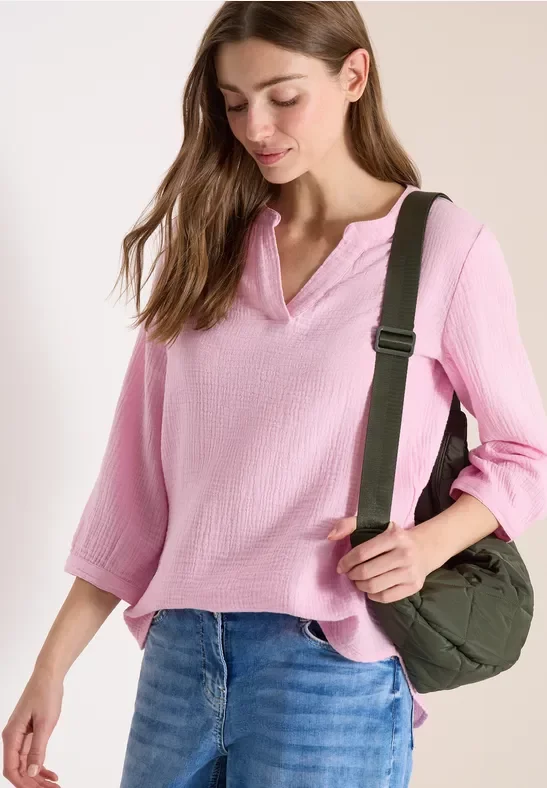 Cecil Damen 3/4-Arm Bluse in Musselin-Qualität in Rosa, Gr: XS