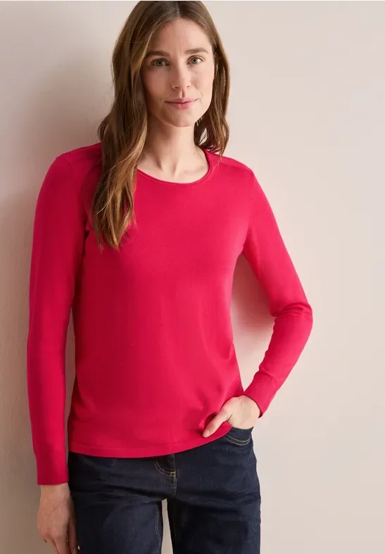 Cecil Damen Rundhalspullover in Rot, Gr: XL