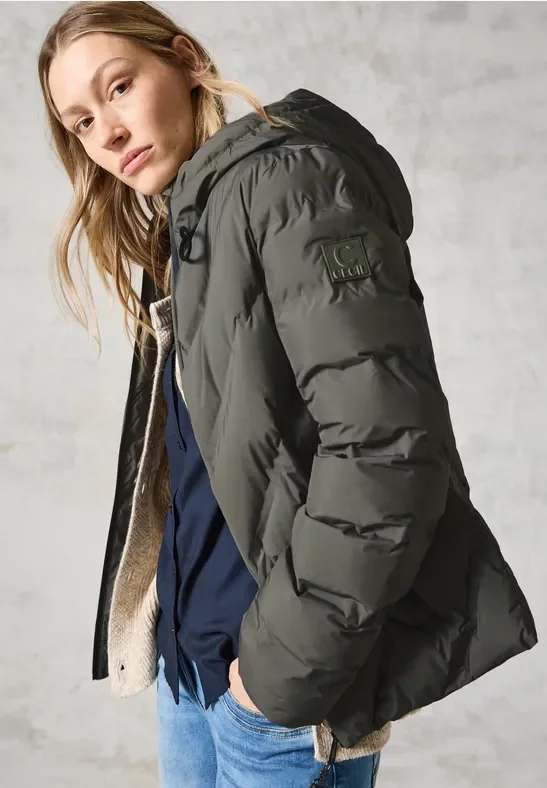 Cecil Damen Gefütterte Jacke in Grün, Gr: XXL