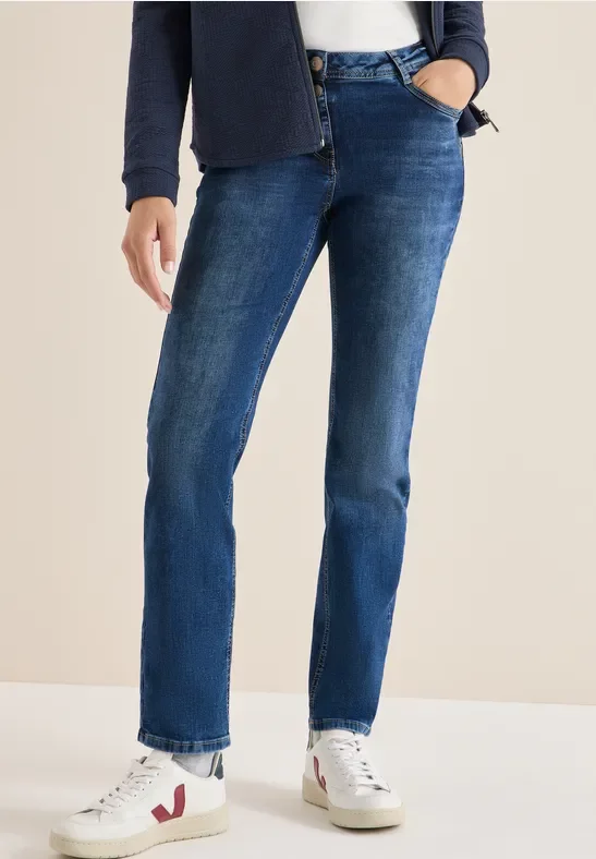 Cecil Damen Straight Leg Jeans in Blau, Gr: 36