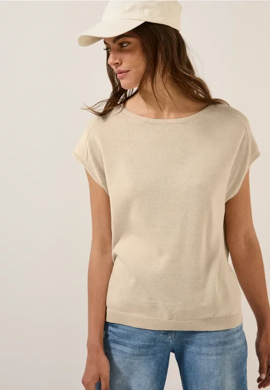 Thumbnail - Cecil Damen Leinen-Look Strickpullover in Beige, Gr: L