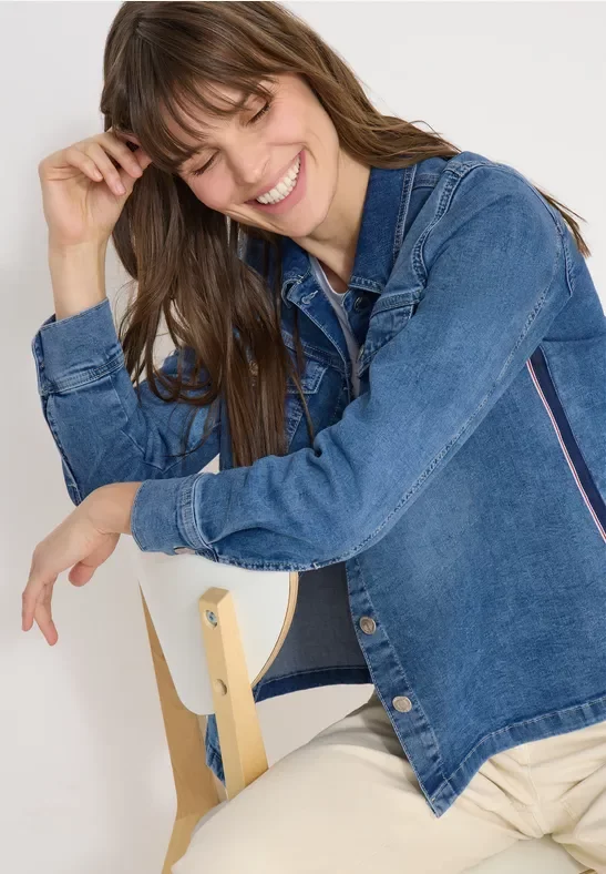 Cecil Damen Overshirt mit Knopfleiste in Blau, Gr: XXL