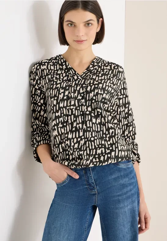 Thumbnail - Cecil Damen Bluse mit Tunnelzug in Grün, Gr: XS