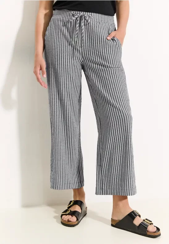 Cecil Damen Gestreifte 7/8 Hose in Blau, Gr: XXL