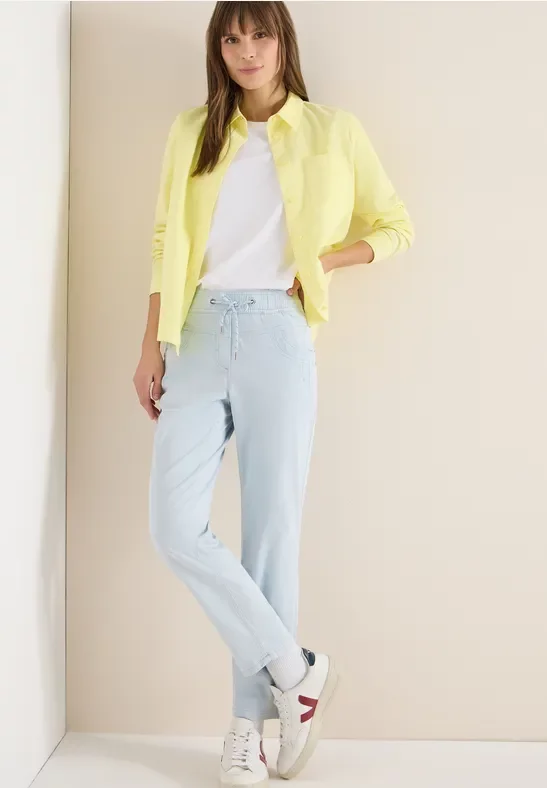 Thumbnail - Cecil Damen Washed-Look Hose in Blau, Gr: XL