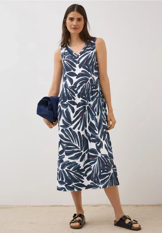 Thumbnail - Cecil Damen Gemustertes Jersey-Kleid in Blau, Gr: L