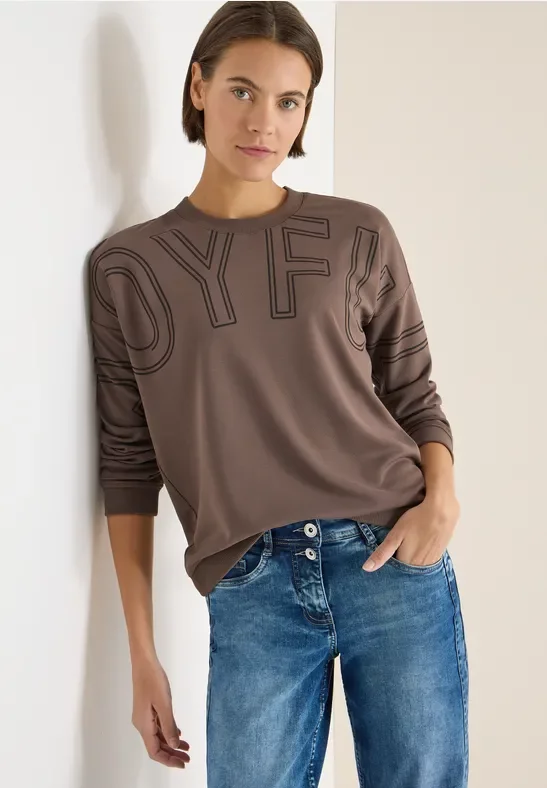 Thumbnail - Cecil Damen Shirt mit Frontprint in Beige, Gr: M