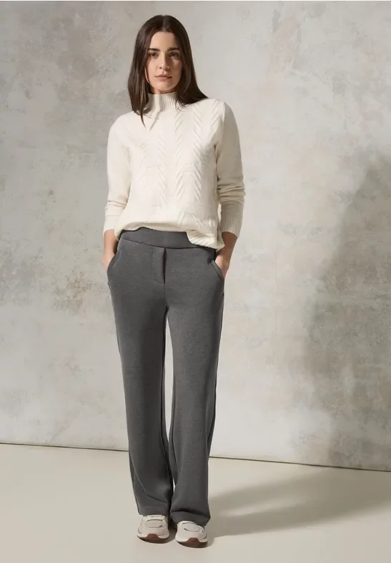 Cecil Damen Silk Touch Hose in Grau, Gr: XXL
