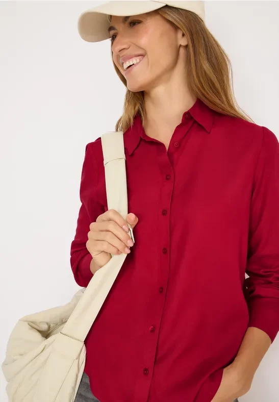 Thumbnail - Cecil Damen Hemdbluse in Unifarbe in Rot, Gr: L