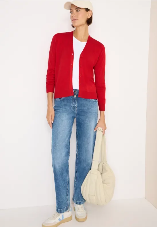 Cecil Damen V-Neck Cardigan in Rot, Gr: XS
