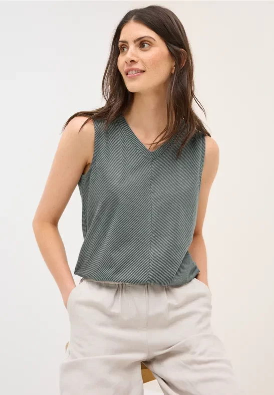 Cecil Damen Gestreiftes Top in Grün, Gr: M