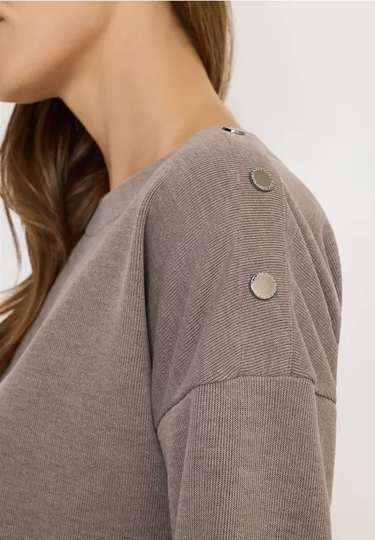 Thumbnail - Cecil Damen Softes Melange Shirt in Braun, Gr: M
