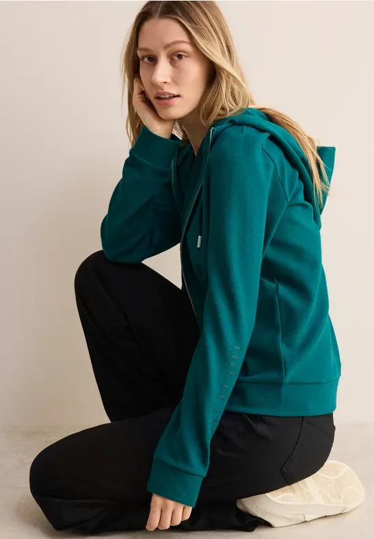 Cecil Damen Sweatjacke mit Kapuze in Grün, Gr: L