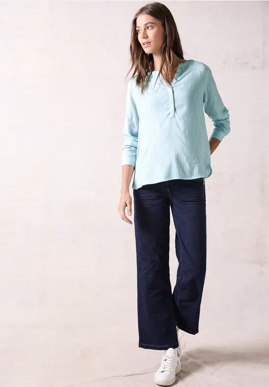 Cecil Damen Gestreifte Bluse in Blau, Gr: XXL