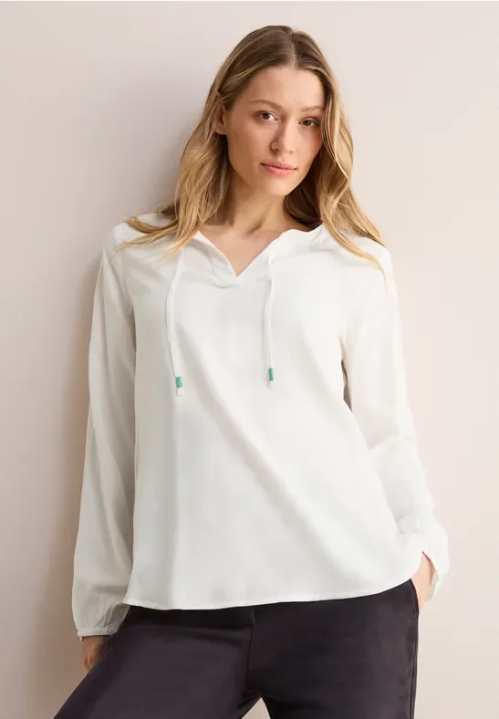 Thumbnail - Cecil Damen Bluse in Unifarbe in Weiß, Gr: XS