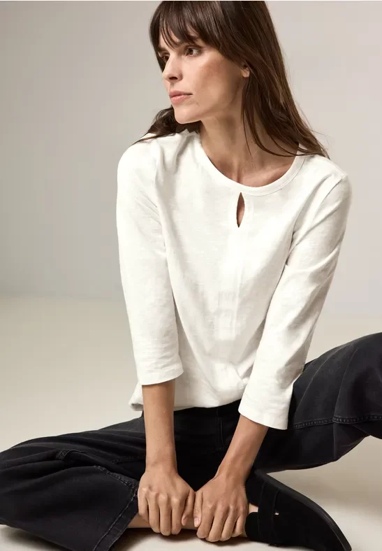 Thumbnail - Cecil Damen Shirt im Tunika-Look in Weiß, Gr: XXL