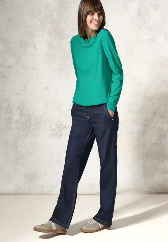 Cecil Damen Shirt im Melange-Look in Grün, Gr: XXL