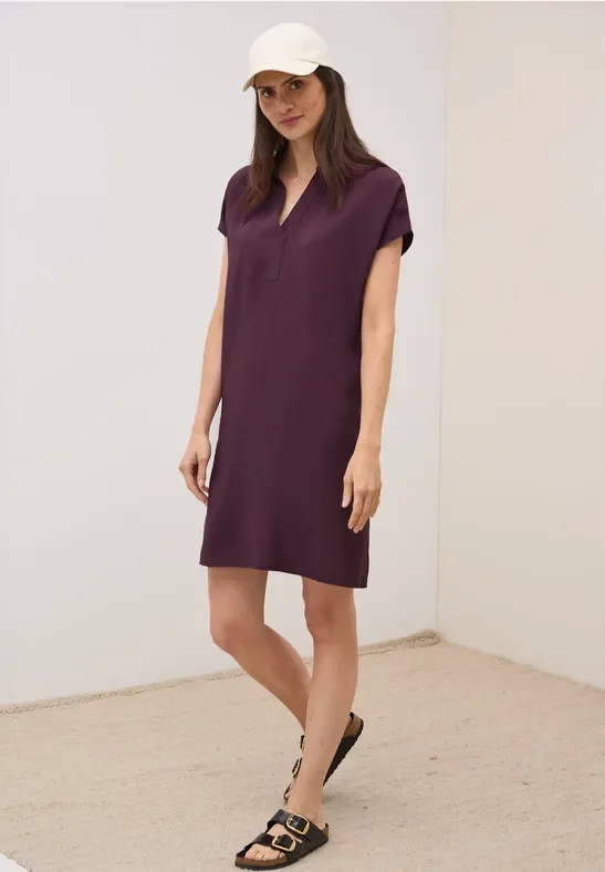 Cecil Damen Strukturkleid in Unifarbe in Rot, Gr: M