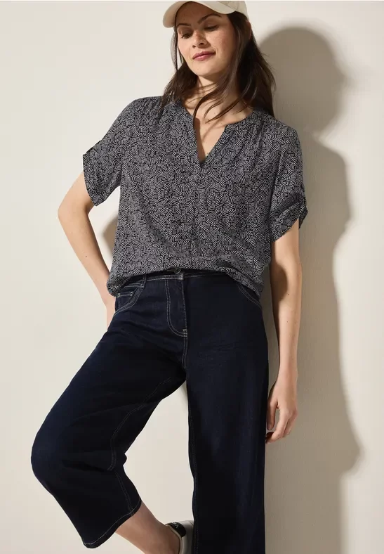 Thumbnail - Cecil Damen Gemusterte Bluse in Blau, Gr: L