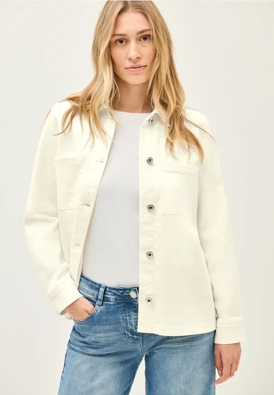 Cecil Damen Overshirt mit Brusttaschen in Beige, Gr: XS