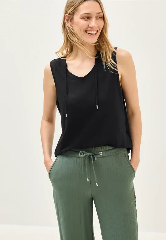 Thumbnail - Cecil Damen V-Neck Top mit Bändern in Schwarz, Gr: XS