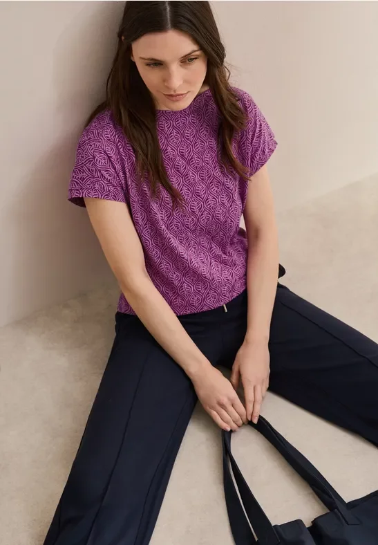 Cecil Damen Melange-Look Shirt in Pink, Gr: L