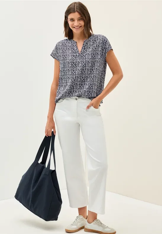 Cecil Damen Gemustertes Blusenshirt in Blau, Gr: S