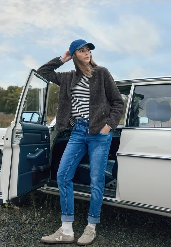 Cecil Damen Straight Leg Jeans in Blau, Gr: 30