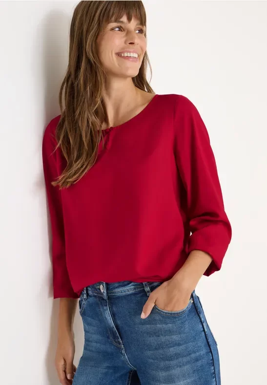 Cecil Damen Bluse in Unifarbe in Rot, Gr: S