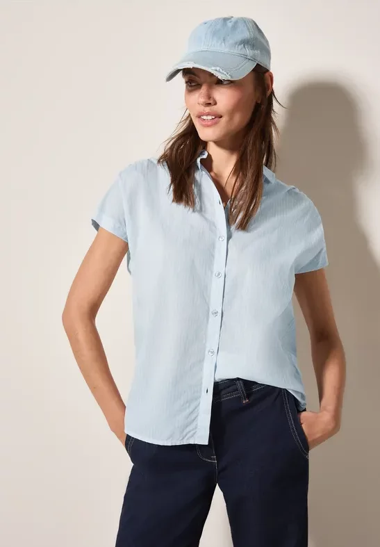 Thumbnail - Cecil Damen Gestreifte Hemdbluse in Blau, Gr: XL