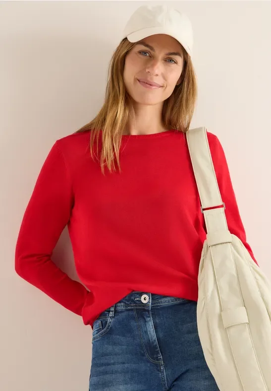 Thumbnail - Cecil Damen Basic Pullover in Rot, Gr: L
