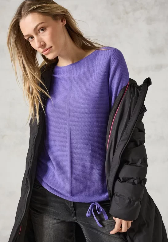 Thumbnail - Cecil Damen Feinstrickpullover in Lila, Gr: XXL