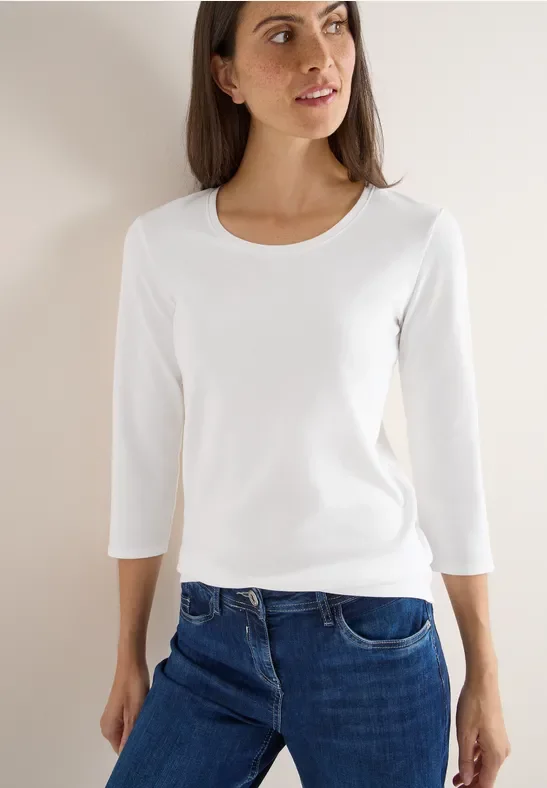 Cecil Damen Basic Shirt in Weiß, Gr: M