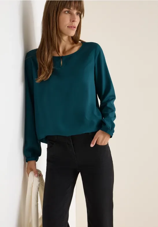 Cecil Damen Bluse in Unifarbe in Grün, Gr: L