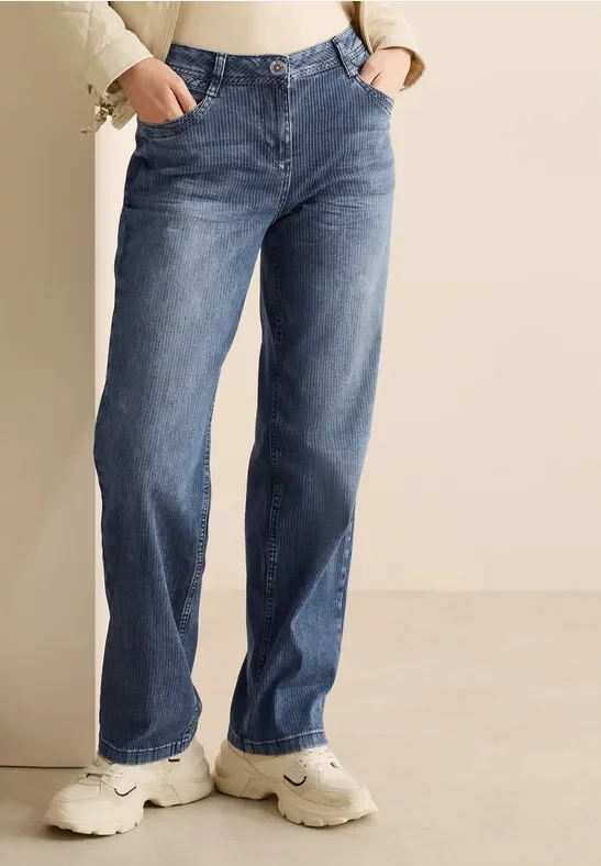 Cecil Damen Straight Leg Jeans in Blau, Gr: 25
