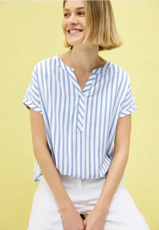 Thumbnail - Cecil Damen Gestreiftes Blusenshirt in Blau, Gr: L