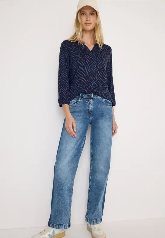 Thumbnail - Cecil Damen Shirt im Tunika-Look in Blau, Gr: M