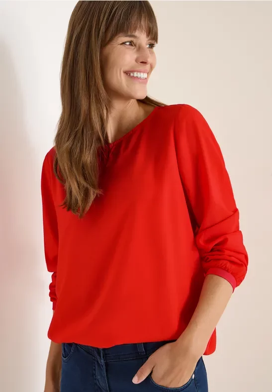 Cecil Damen Bluse in Unifarbe in Orange, Gr: XXL