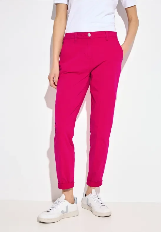 Cecil Damen Casual Fit Chinohose in Pink, Gr: 25